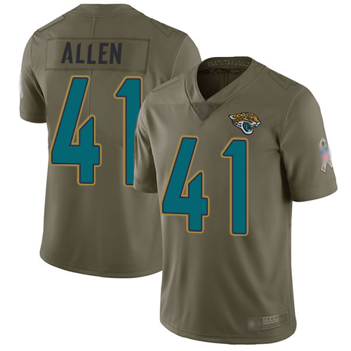 Nike Jacksonville Jaguars #41 Josh Allen Olive Men Stitched NFL Limited 2017 Salute To Service Jersey